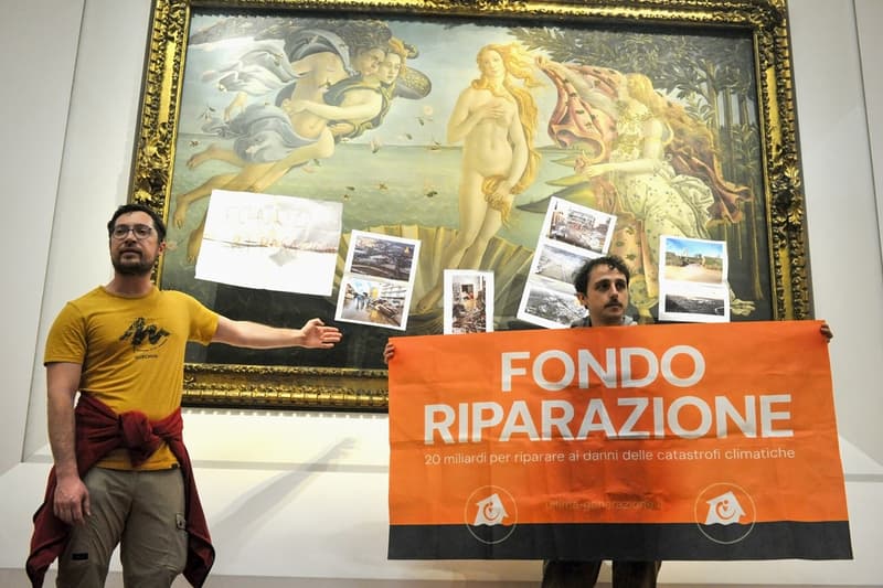 Uffizi Gallery The Birth of Venus Climate Protest