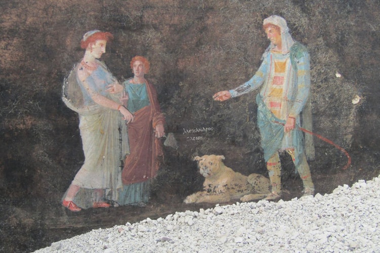 Remarkably Preserved "Black Room" of Frescoes Excavated in Pompeii